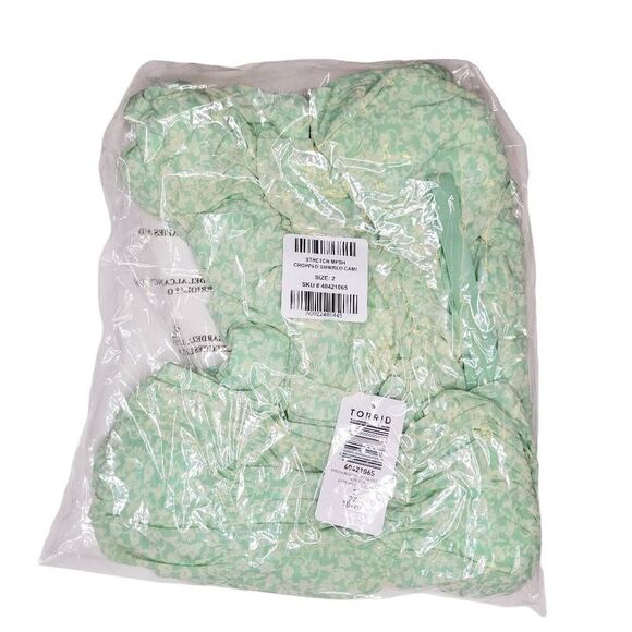 Torrid Plus Size 2X 18-20 Mesh Cropped Shirred Cami Top - Picture 4 of 5